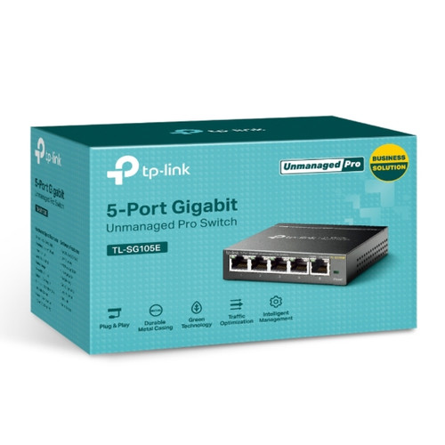TP-LINK - 5-Port Gigabit Desktop Easy Smart Switch, 5 10/100/1000Mbps RJ45 ports TP-LINK - TP-LINK