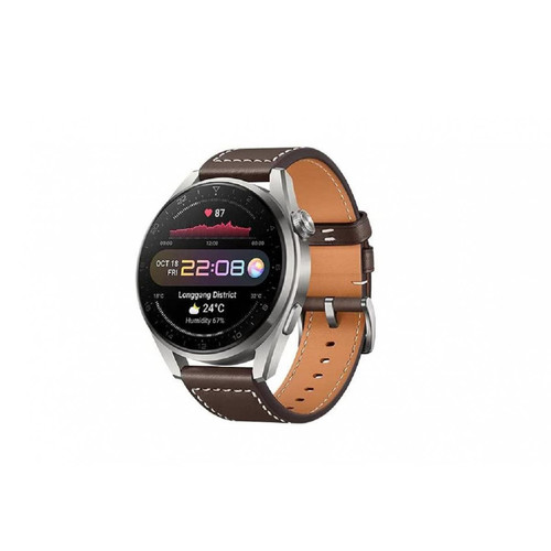 Montre connectée Huawei Watch 3 Pro Classic - 4G - Bracelet Cuir Marron