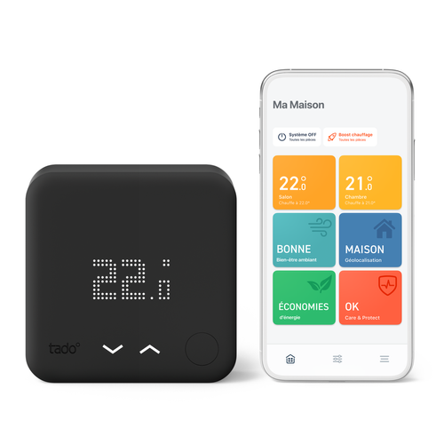 Tado - Thermostat connecté et Intelligent Filaire Kit de démarrage V3+ Black Edition Tado  - Thermostat Tado Thermostat connecté