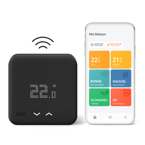 Tado - Thermostat connecté et Intelligent Sans fil Kit de démarrage V3+ Black Edition Tado  - Thermostat connecté