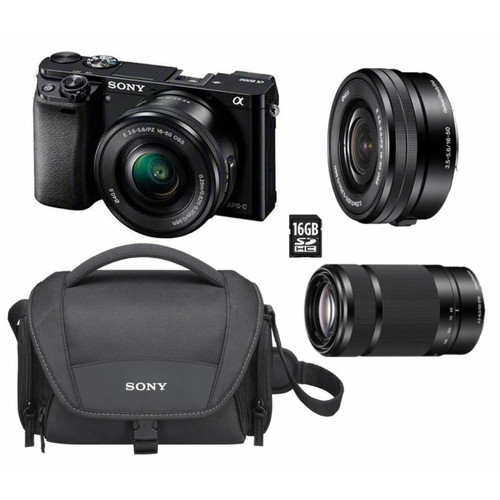 Sony - PACK SONY A6000 + 16-50MM + 55-210MM + SD16GO + SACOCHE Sony - Photo & Vidéo Numérique Sony