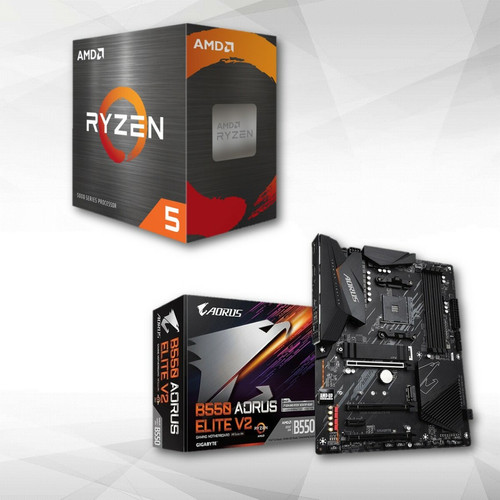 Amd - Ryzen™ 5 5500 - 4.2/3.6 GHz + B550 AORUS Elite V2 Amd - Upgradez votre PC grâce à nos Kits Evo