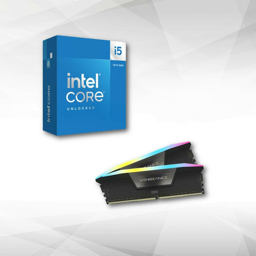 Intel - Intel Core i5-14600K (3.5 GHz / 5.3 GHz) + Vengeance RGB DDR5 32 Go (2 x 16 Go) 6000 MHz CL36 - Noir Intel - Processeur INTEL 3.5