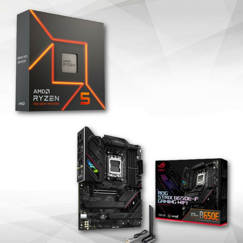 Asus - ROG STRIX B650E-F GAMING WIFI + AMD Ryzen 5 7600X (4.7 GHz / 5.3 GHz) Asus - Soldes Carte Mère