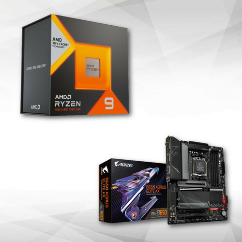 Gigabyte - B650 AORUS ELITE AX +  AMD Ryzen 9 7950X3D (4.2 GHz / 5.7 GHz) Gigabyte - Kit d'évolution