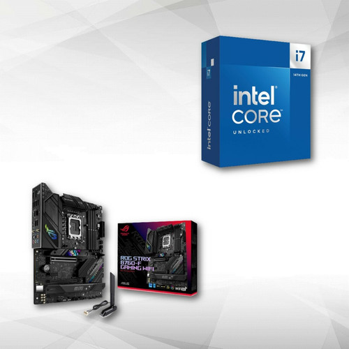 Asus - Intel Core i7-14700K (3.4 GHz / 5.6 GHz) + ROG STRIX B760-F GAMING WIFI Asus - Upgradez votre PC grâce à nos Kits Evo