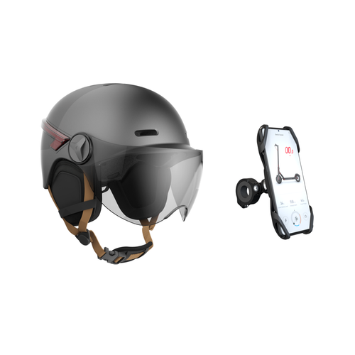 Casr - CASR Helmet LED Glow - Taille L - Anthracite + CASR - Holder Noir Casr  - Accessoires Mobilité électrique