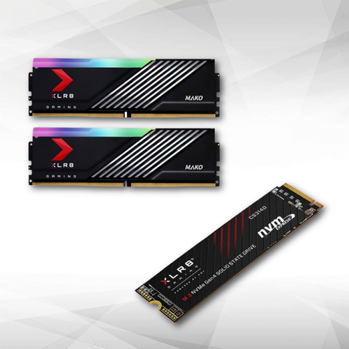 PNY - CS3140 1TB - M.2 NVMe GEN4 - Noir + XLR8 MAKO RGB 32 Go (2 x 16 Go) DDR5 6400 MHz CL40 PNY  - Disque SSD