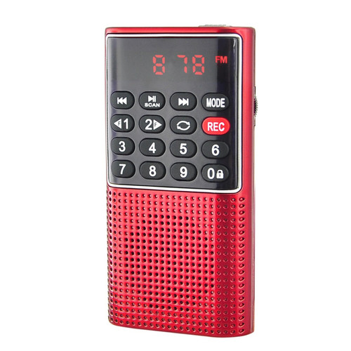 We - WE RADIO DE POCHE rechargeable FM, lecteur de carte micro SD RMS 3W, prise casque - Rouge We - We