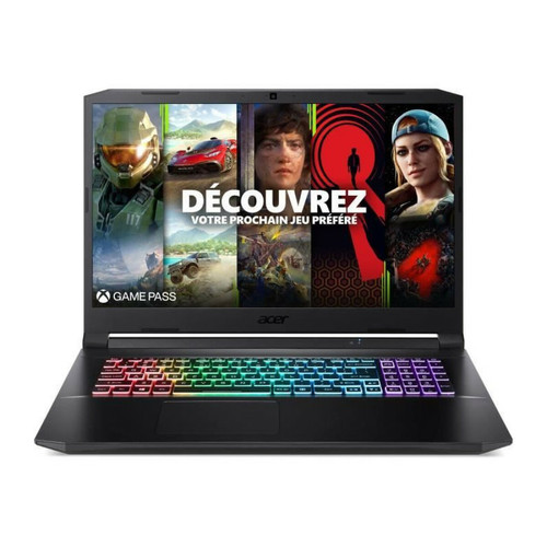 PC Portable Gamer Acer PC Portable Gaming - ACER - Nitro 5 AN517-54-57SF -17,3 FHD IPS 144Hz -Core i5-11400H -RAM 16Go -512 Go SSD -RTX 3070 -Sans wind
