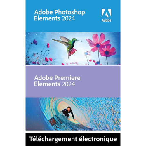 Logiciels pour Mobile Adobe Adobe Photoshop Elements & Premiere Elements 2024 - Licence perpétuelle - 2 PC - A télécharger