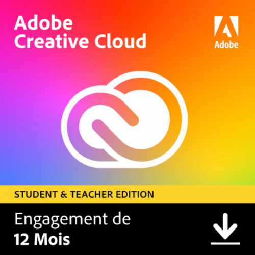 Logiciels pour Mobile Adobe Creative Cloud all Apps - Education - Licence 1 an - 1 utilisateur - A télécharger