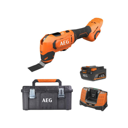 AEG - Pack AEG 18V - Outil multifonctions Brushless - Batterie 4.0 Ah - Chargeur - Caisse de rangement AEG  - Meuleuses