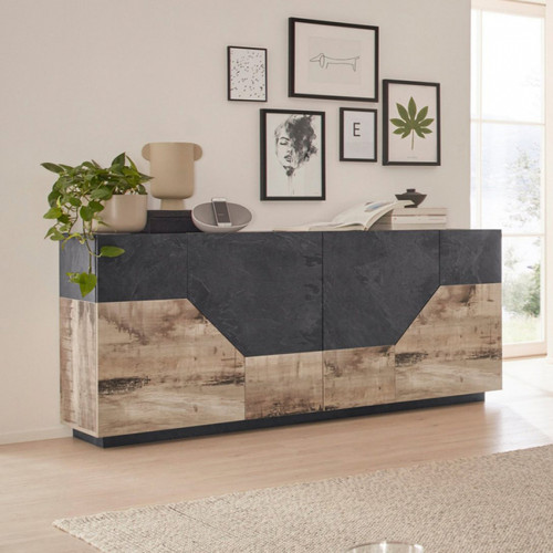 Commode Ahd Amazing Home Design Buffet moderne 200x43cm meuble de salon 4 pièces de cuisine Hariett Report