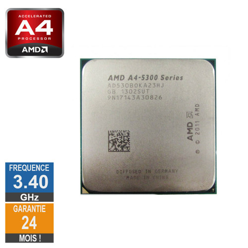 Processeur AMD Amd Processeur AMD A4 Series A4-5300B 3.40GHz AD530BOKA23HJ FM2 1Mo