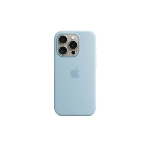 Apple - Coque en silicone avec MagSafe pour Apple iPhone 15 Pro Bleu clair Apple  - Accessoires Apple Accessoires et consommables