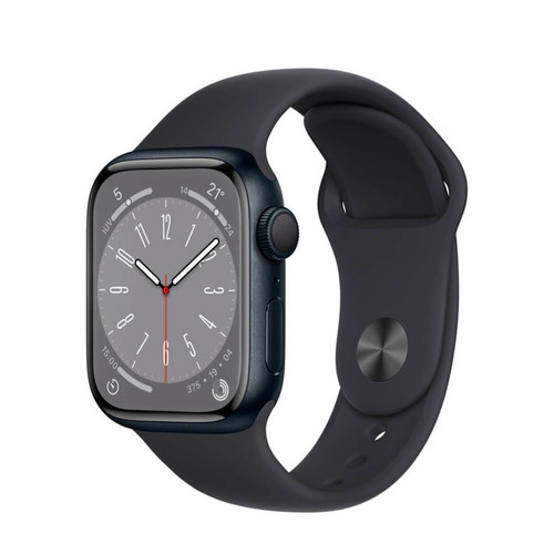 Apple Watch Apple Apple Watch Series 8 GPS 41 mm Aluminium Noir (Midnight) et Bracelet Sport Noir (Midnight)