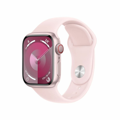 Apple - Apple Watch Series 9 GPS 41 mm Boîtier en aluminium Rose avec bracelet sport Rose clair S/M Apple - Bonnes affaires Objets connectés