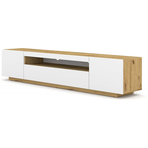 Bim Furniture - Meuble TV Aura 200 cm chêne artisan / blanc mat Bim Furniture  - Meubles TV, Hi-Fi