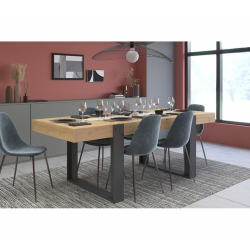 Tables à manger But Table à manger L.223 cm STAN imitation chêne et gris