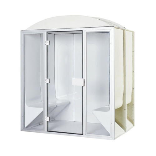 Hammam  Desineo Cabine de hammam 6 places complète 190 x 190 x 225 cm en acrylique + porte et vitres pret à monter desineo