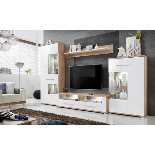 Dusine - Meubles rangements Sohalia avec armoire pour salon TV LED Dusine  - Meubles TV, Hi-Fi