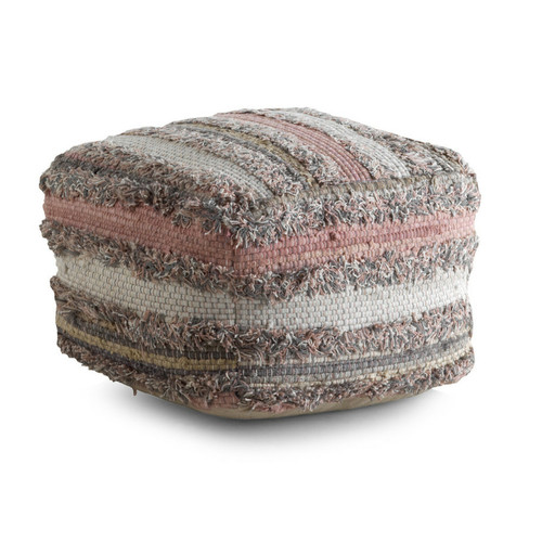 GEESE HOME - 6858-Pouf coton et polyester 45x45x35 cm GEESE HOME  - Poufs
