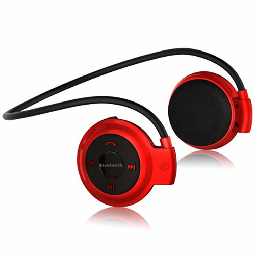 Ecouteurs intra-auriculaires Generic Casque Sans Fil Bluetooth Radio Fm Sport Musique Stéréo Earpics Fente Pour Carte Micro Sd Casque Rouge