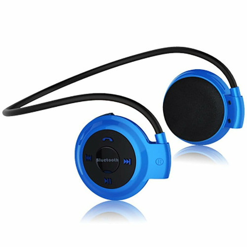 Ecouteurs intra-auriculaires Generic Casque Sans Fil Bluetooth Radio Fm Sport Musique Stéréo Earpics Fente Pour Carte Micro Sd Casque Bleu