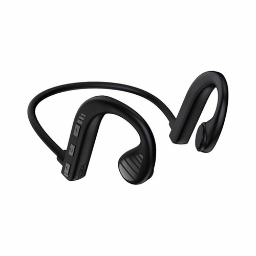 Ecouteurs intra-auriculaires Generic Casque À Conduction Osseuse Bluetooth 5.2 Étanche À La Sueur Stéréo Sans Fil Sport Écouteur W10 Noir