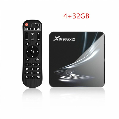 Generic - X88 Pro 12 Décodeur Rk3318 Android 12.0 Hd Double Bande Wifi6 Bluetooth Tv Box Noir 4Gb 32Gb Eu Plug Generic  - Passerelle Multimédia