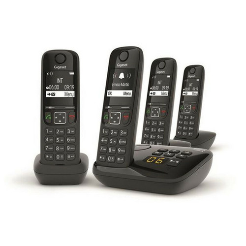 Gigaset - Téléphone sans fil quattro dect noir avec répondeur - as690aquattro - GIGASET Gigaset  - Téléphone fixe-répondeur
