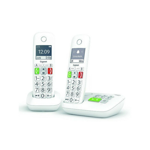 Gigaset - Téléphone sans fil duo dect blanc avec répondeur - e290aduo - GIGASET Gigaset  - Téléphone fixe-répondeur