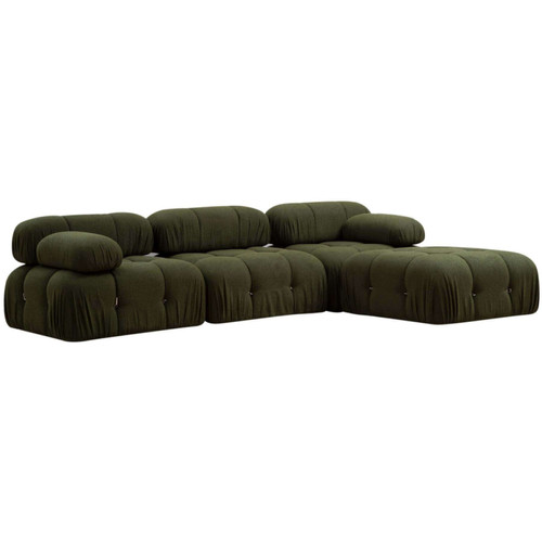 Hanah Home - Canapé d'angle en tissu Bubble tissu vert. Hanah Home  - Canapés Panoramique