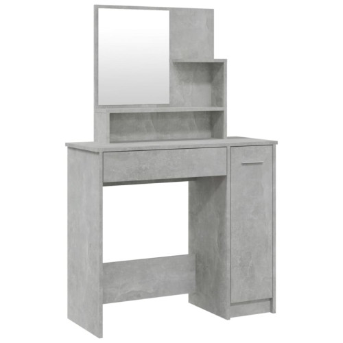 Coiffeuse Helloshop26 Coiffeuse table de maquillage design meuble mobilier de chambre avec miroir 86,5 x 35 x 136 cm gris 02_0006396