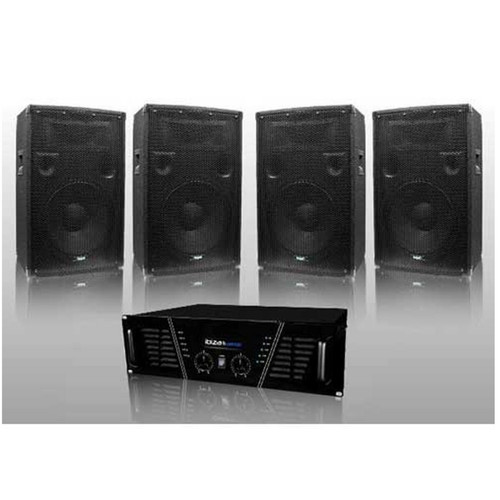 Packs DJ Ibiza Sound Pack Sono DJ ampli 1600 W + 4 HP 600W DJ-675-S