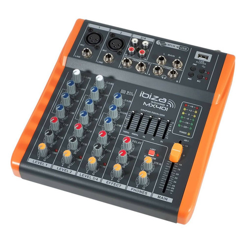 Ibiza Sound - Table de mixage/console 4 canaux - extra compacte - USB - Ibiza Sound MX401 Ibiza Sound  - Equipement DJ