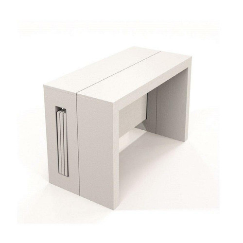 Inside 75 - Table console extensible 10 couverts TOPAZ 120 cm chêne blanc avec allonges intégrées Inside 75 - Inside 75