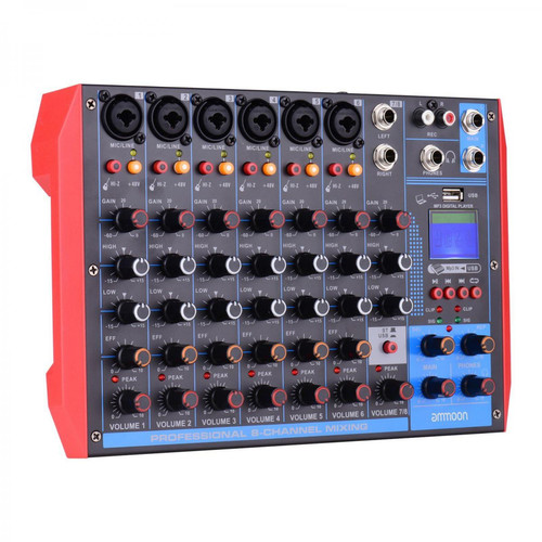 Justgreenbox - Console de mixage portable 8 canaux Table de mixage audio numérique + alimentation fantôme 48 V prenant en charge la connexion BT/USB/MP3 - T3654657587369 Justgreenbox - Table numerique