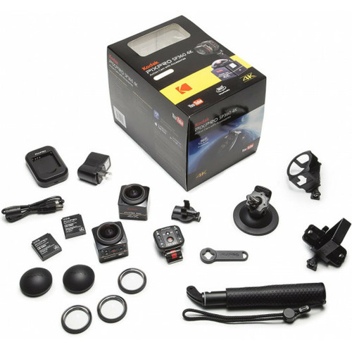 Caméscopes numériques Kodak KODAK Pixpro SP360 4K Action Cam Noir - Pack Dual Pro - Caméra numérique 360° - Vidéo 4K - Accessoires inclus- RECONDITIONNE - Noir