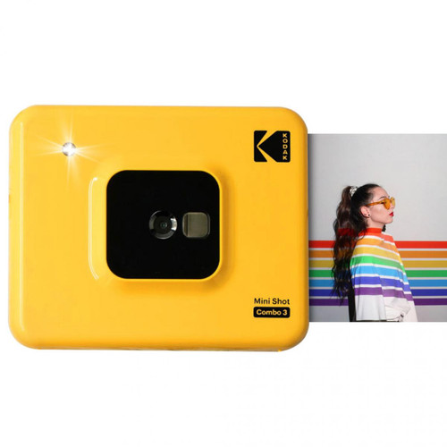 Kodak - KODAK Mini Shot Combo 2 C300 - Appareil Photo Instantané (Photo Carré 7,6 x 7,6 cm - 3 x 3'', Écran LCD 1,7'', Bluetooth, Batterie Lithium, Sublimation Thermique 4Pass, 8 photos incluses) Jaune- RECONDITIONNE - Jaune Kodak - Occasions Appareil Photo