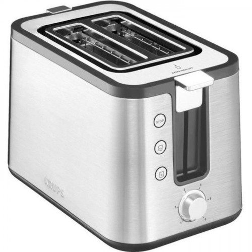 Grille-pain Krups Grille Pain - Toaster Electrique KRUPS KH442D10 Control Line  inox,  2 fentes larges, Remontée extra haute, Fonctions réchauffage et décong