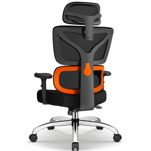 Lexzurn - Chaise de Bureau Lexzurn Dossier avec Soutien Lombaire Ergonomique Noir et orange Lexzurn - Bonnes affaires Mobilier de bureau