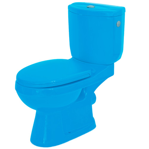WC Loobow Toilette à poser de couleur BLEU Cuvette WC bi bloc en céramique