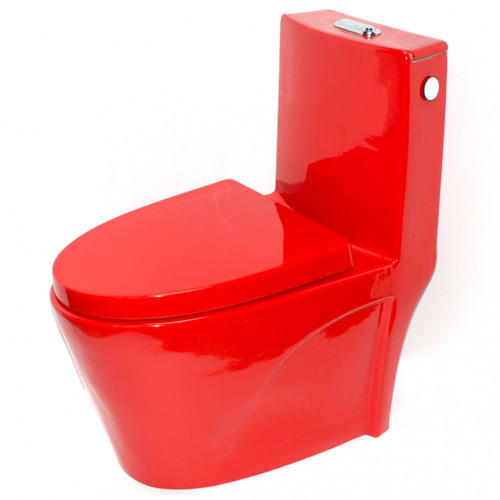Loobow - Toilette à poser de couleur rouge Cuvette WC monobloc en céramique Loobow  - Plomberie & sanitaire