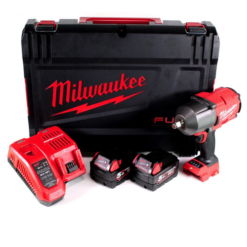 Milwaukee - Milwaukee M18 FHIWF12-502X Visseuse à percussion sans fil 1/2" 18V 1356Nm ( 4933459696 ) + 2x Bateries 5,0Ah + Chargeur + Milwaukee - Milwaukee