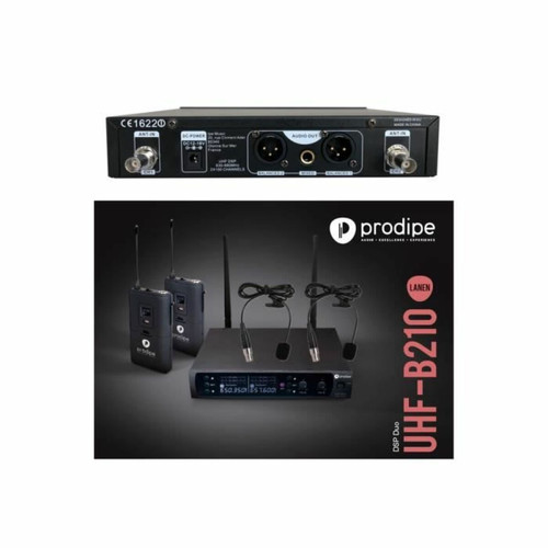 Prodipe - Double micro sans fil Serre tête PRO UHF B210 DSP Lavaliers Duo + Micro-Cravate VHF- 2 X 50 Fréquences Prodipe - Micro cravate sans fil
