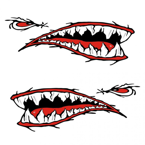 marque generique - 2 Pièces Bouche Dents de Requin Autocollants Stickers Décalcomanies pour Kayak Canoe Pirogue Dinghy Bateau marque generique - Bonnes affaires Accessoires Mobilité électrique