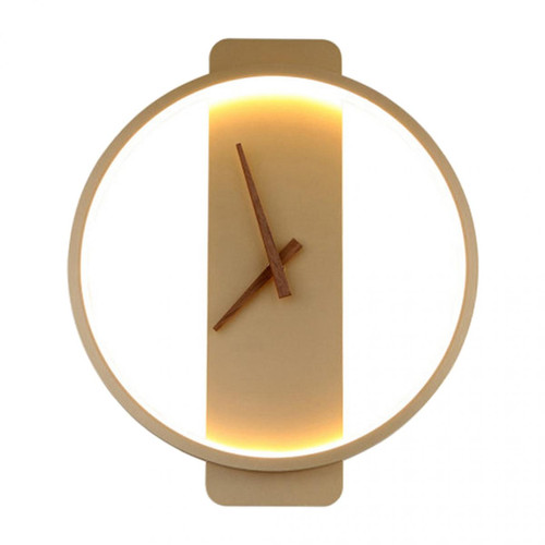 Horloges, pendules marque generique Horloge Murale De Lampe à LED Moderne Mécanisme à Quartz Silencieux Minimaliste, Décor à La Maison Or Rond