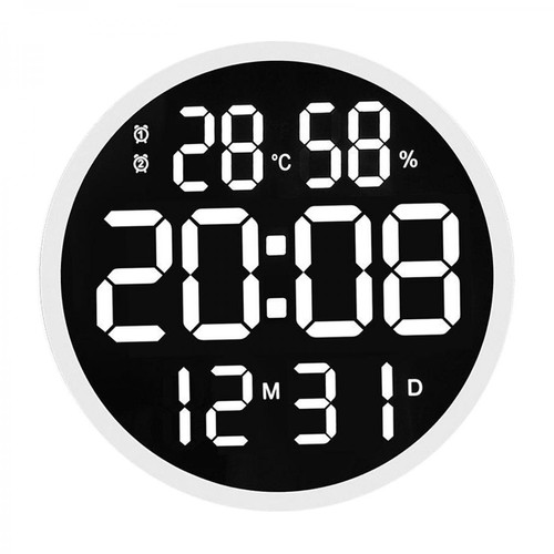 marque generique - Horloge Murale Numérique Lumineuse Affichage De L'humidité De La Température Horloges Noires marque generique  - Horloges, pendules